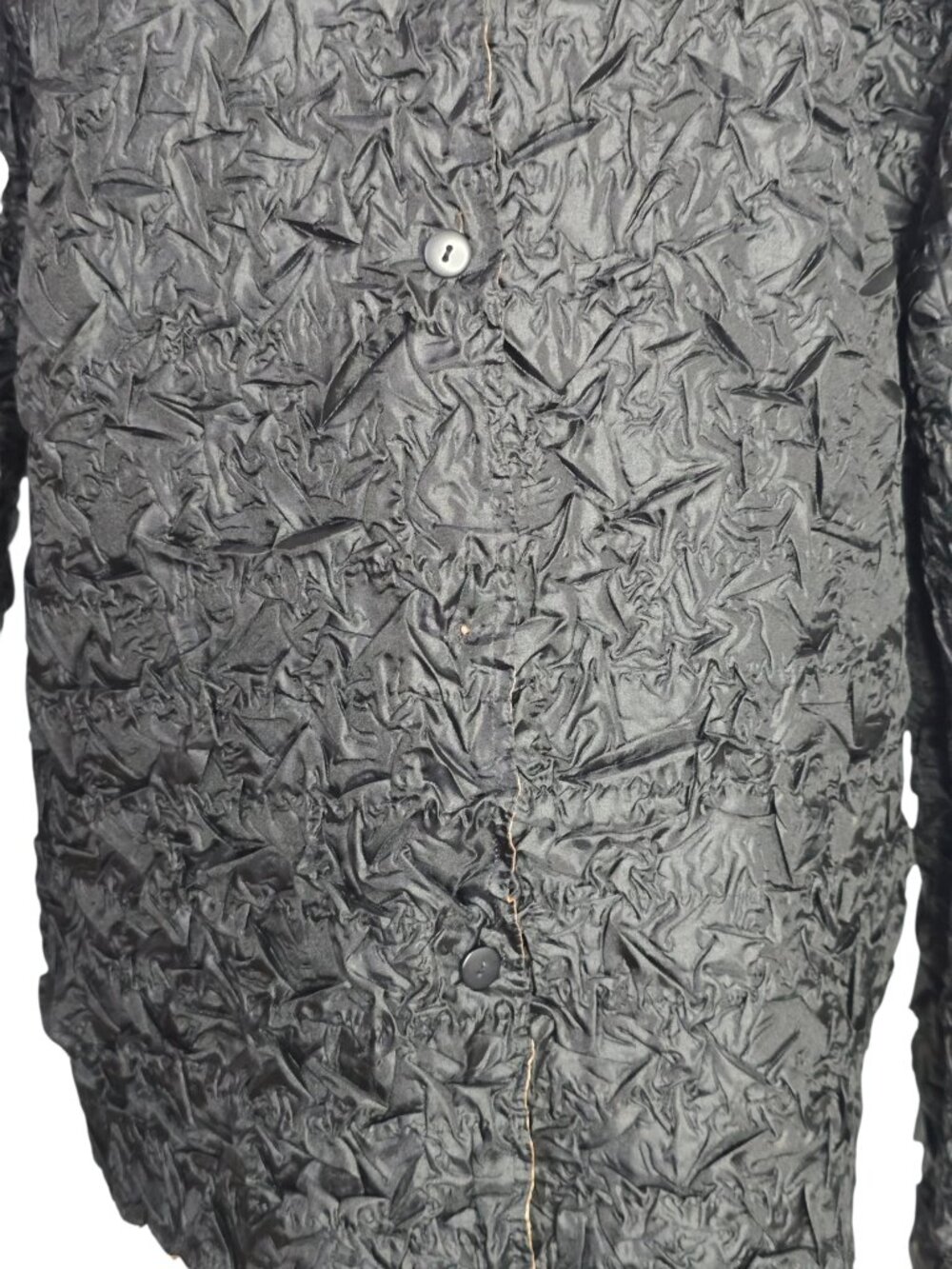 Vintage Reversible Textured Bronze & Black Blouse High Neck Petite Medium - Picture 8 of 16